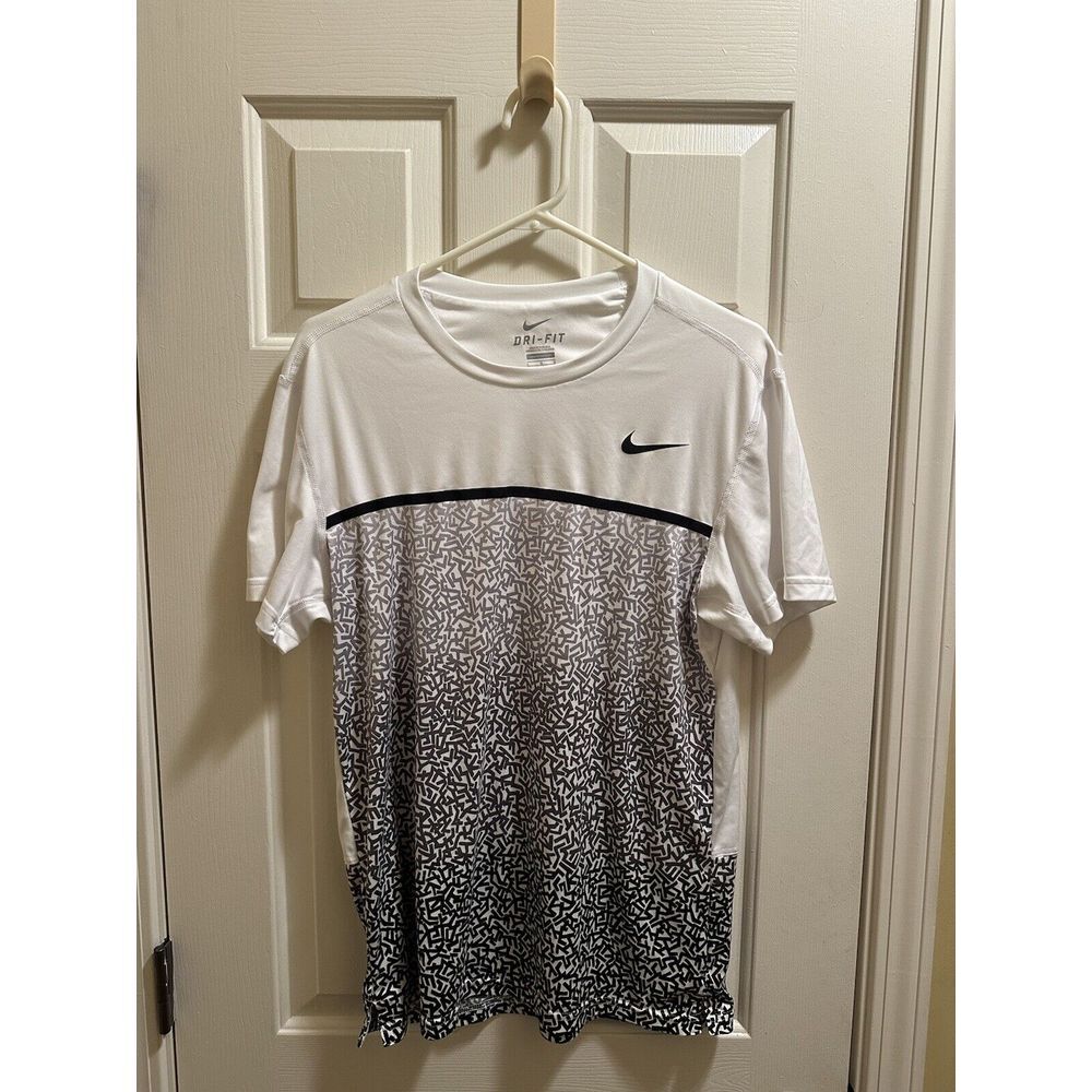 NIKE L DRI-FIT CHALLENGER PREMIER CREW TENNIS SHIRT  RAFAEL‎ NADAL WHITE 648243